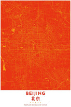 Load image into Gallery viewer, Map Print of Beijing, China - Tapestry Maps