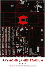 Load image into Gallery viewer, Tampa Bay Buccaneers Map - Raymond James Stadium - Tapestry Maps