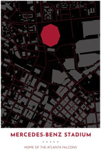 Load image into Gallery viewer, Atlanta Falcons Map - Mercedes-Benz Stadium - Tapestry Maps