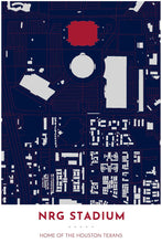Load image into Gallery viewer, Houston Texans Map - NRG Stadium - Tapestry Maps