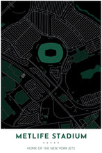 Load image into Gallery viewer, New York Jets Map - MetLife Stadium - Tapestry Maps