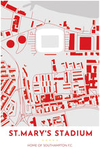 Load image into Gallery viewer, Southampton F.C. Map - St Mary's Stadium - Tapestry Maps