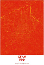 Load image into Gallery viewer, Map Print of Xi'an, China - Tapestry Maps