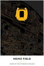 Load image into Gallery viewer, Pittsburgh Steelers Map - Heinz Field - Tapestry Maps
