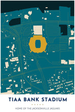 Load image into Gallery viewer, Jacksonville Jaguars Map - TIAA Bank Stadium - Tapestry Maps
