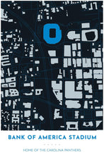 Load image into Gallery viewer, Carolina Panthers Map - Bank of America Stadium - Tapestry Maps
