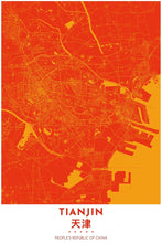 Load image into Gallery viewer, Map Print of Tianjin, China - Tapestry Maps
