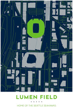 Load image into Gallery viewer, Seattle Seahawks Map - Lumen Field - Tapestry Maps
