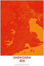 Load image into Gallery viewer, Map Print of Shenzhen, China - Tapestry Maps
