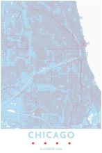 Load image into Gallery viewer, Map Print of Chicago - Tapestry Maps

