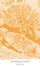 Load image into Gallery viewer, Stockholm Map - Clementine Edition - Tapestry Maps
