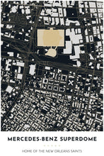 Load image into Gallery viewer, New Orleans Saints Map - Mercedes-Benz Superdome - Tapestry Maps
