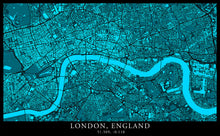 Load image into Gallery viewer, London - Neon Blue Edition - Tapestry Maps
