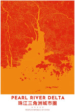 Load image into Gallery viewer, Map Print of Pearl River Delta, China - Tapestry Maps
