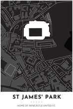 Load image into Gallery viewer, Newcastle United Map - St James' Park - Tapestry Maps
