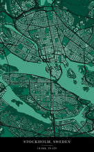 Load image into Gallery viewer, Stockholm Map - Forest Green Edition - Tapestry Maps
