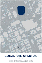 Load image into Gallery viewer, Indianapolis Colts Map - Lucas Oil Stadium - Tapestry Maps

