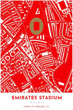 Load image into Gallery viewer, Arsenal F.C. Map Emirates Stadium
