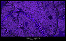 Load image into Gallery viewer, Paris Map - Nightshade Edition - Tapestry Maps
