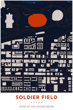 Load image into Gallery viewer, Chicago Bears Map - Soldier Field - Tapestry Maps
