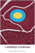 Load image into Gallery viewer, West Ham United Map - London Stadium - Tapestry Maps

