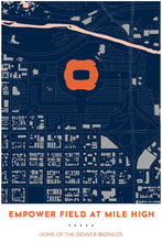 Load image into Gallery viewer, Denver Broncos Map - Empower Field at Mile High - Tapestry Maps
