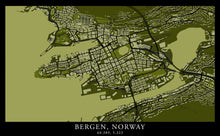 Load image into Gallery viewer, Bergen, Norway Map - Industrial - Tapestry Maps
