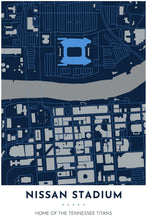 Load image into Gallery viewer, Tennessee Titans Map - Nissan Stadium - Tapestry Maps
