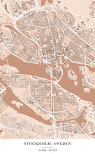Load image into Gallery viewer, Stockholm Map - Terra Cotta Edition - Tapestry Maps
